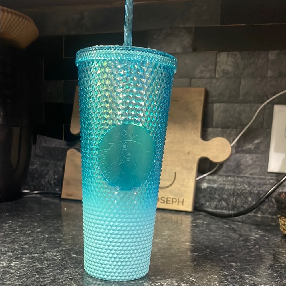 Starbucks Blue Tumbler with Straw
